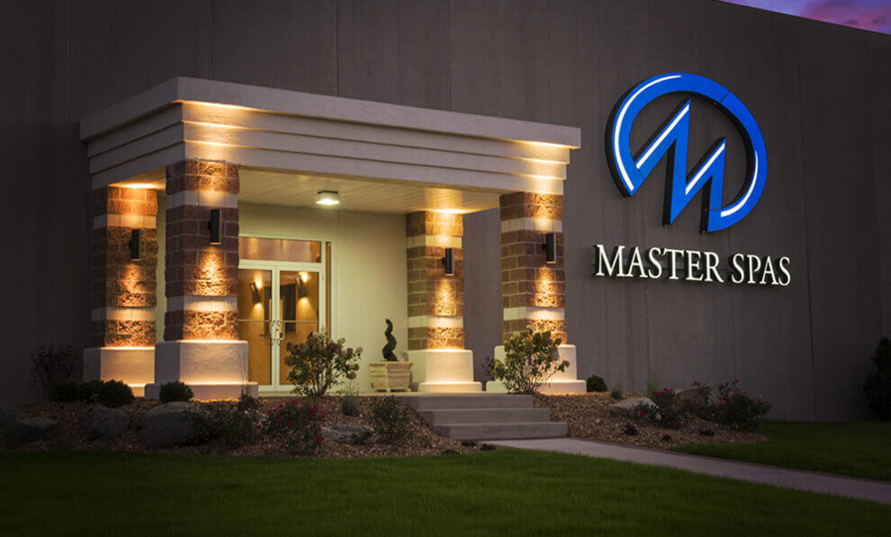 Master Spas Headquarters at night