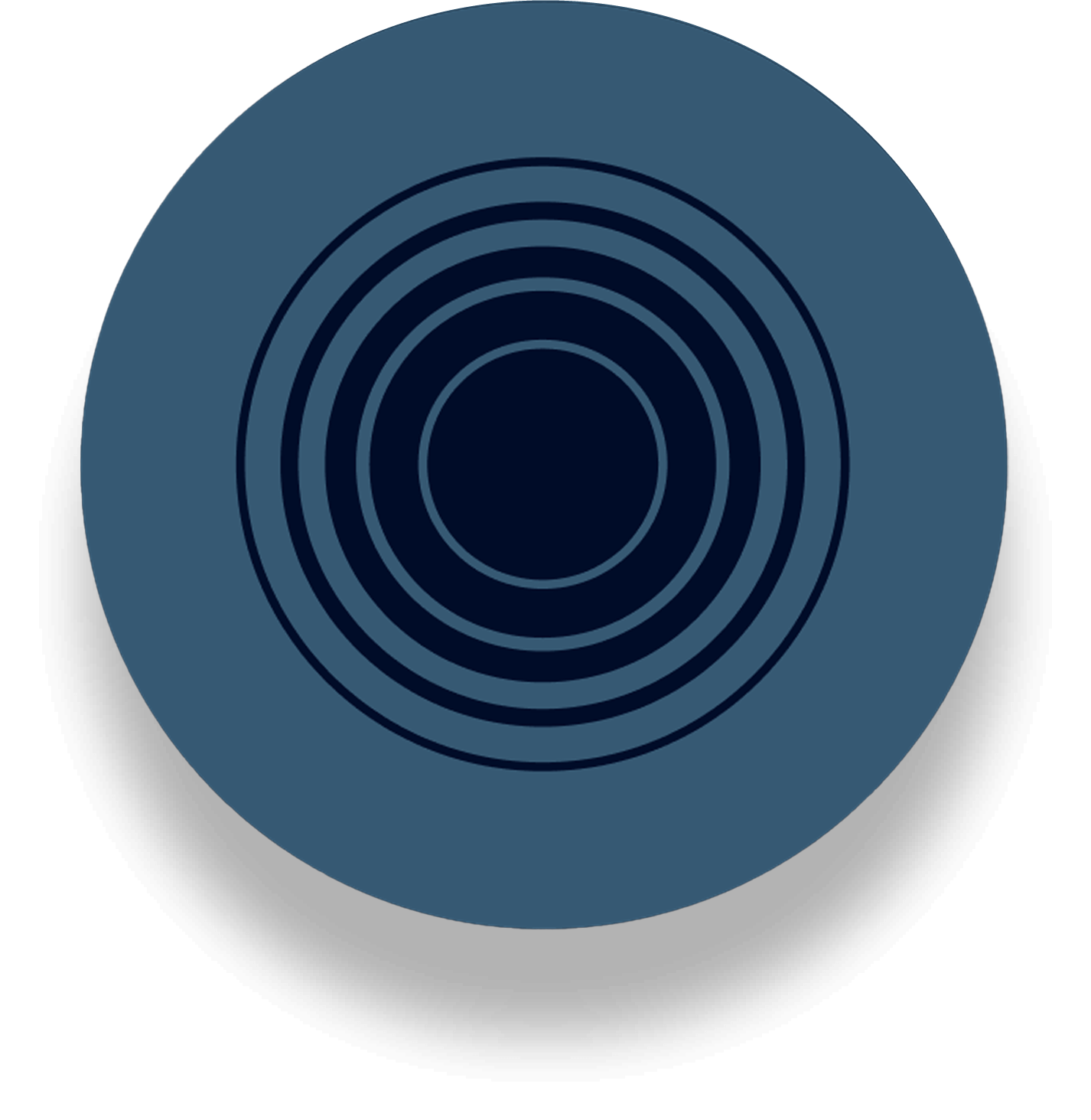 Circles radiating out from the center point of a larger circle.